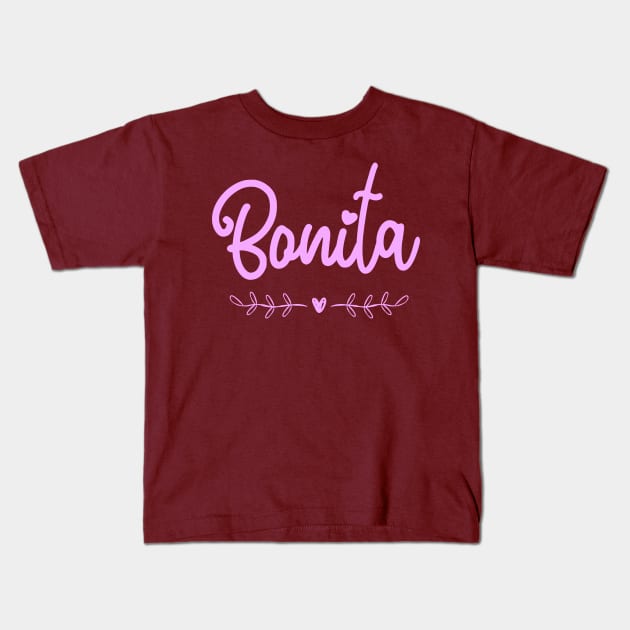 Bonita - pink design Kids T-Shirt by verde